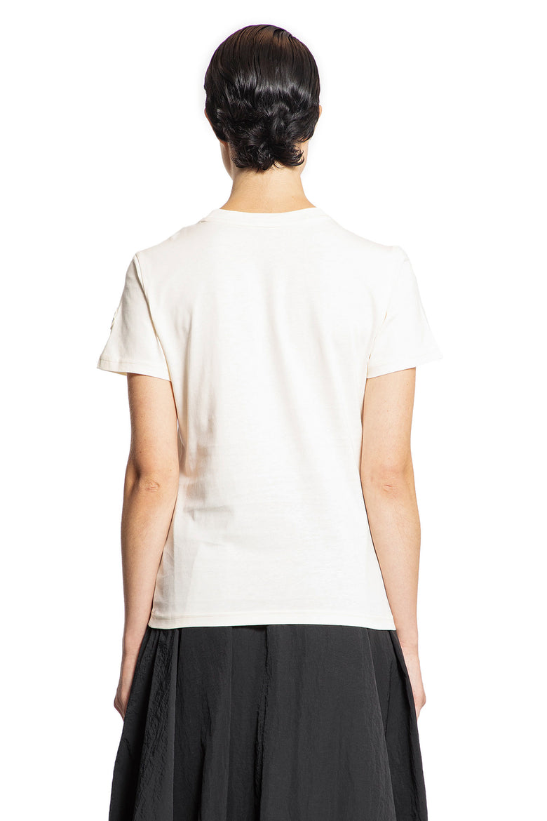 MONCLER WOMAN OFF-WHITE T-SHIRTS & TANK TOPS