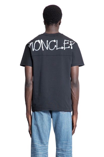 MONCLER MAN BLACK T-SHIRTS & TANK TOPS