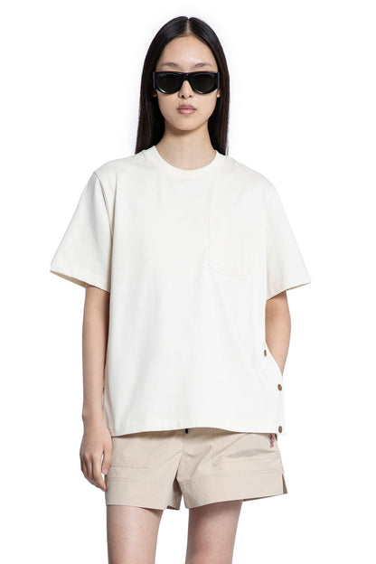 MONCLER WOMAN OFF-WHITE T-SHIRTS & TANK TOPS