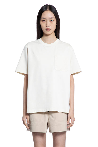 MONCLER WOMAN OFF-WHITE T-SHIRTS & TANK TOPS