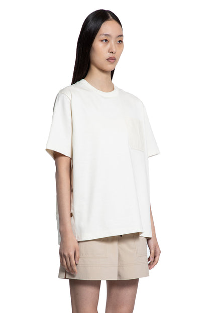 MONCLER WOMAN OFF-WHITE T-SHIRTS & TANK TOPS