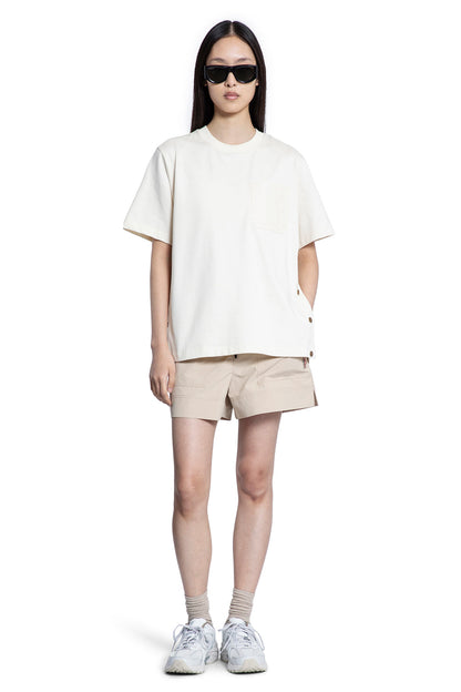 MONCLER WOMAN OFF-WHITE T-SHIRTS & TANK TOPS