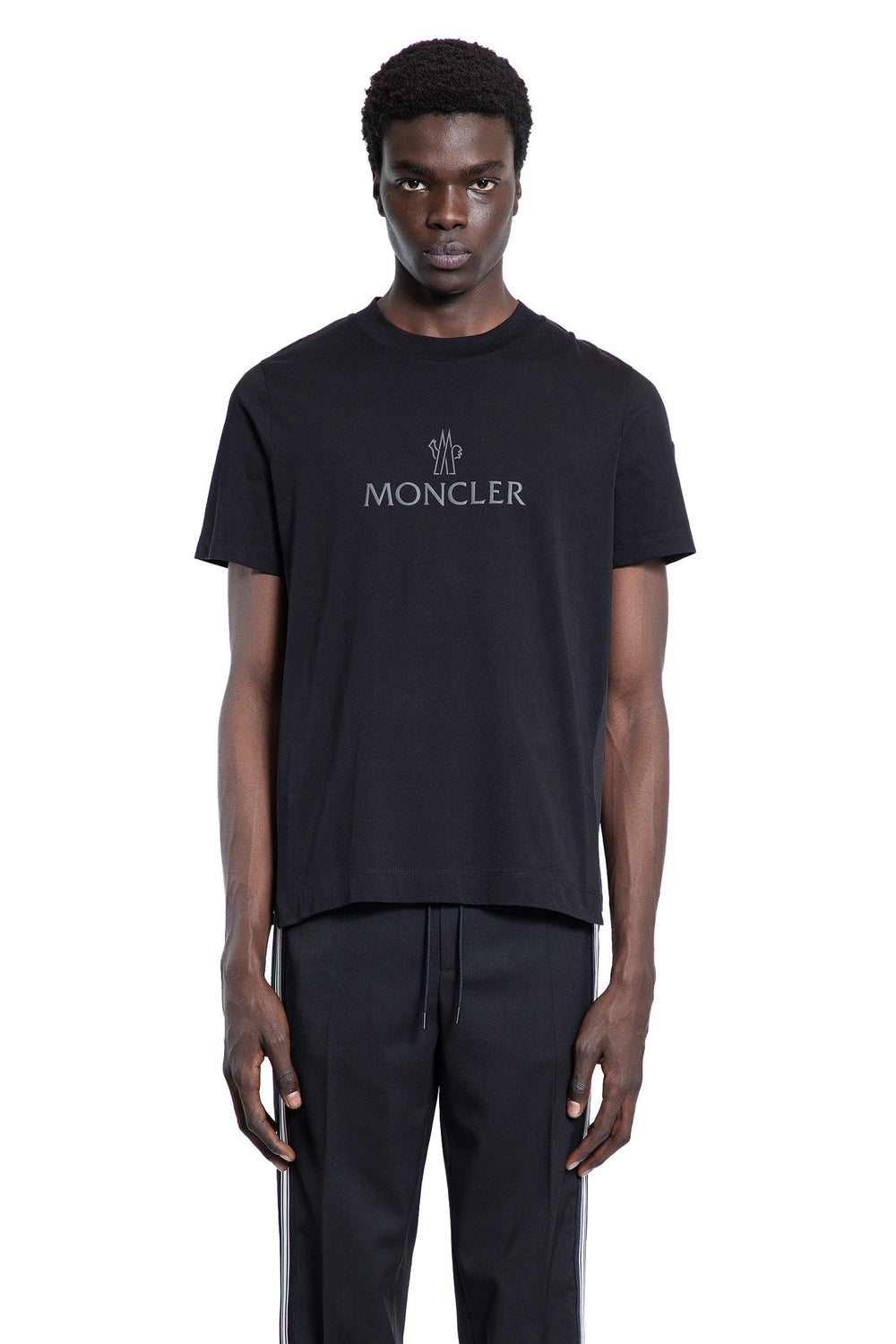 MONCLER MAN BLACK T-SHIRTS & TANK TOPS