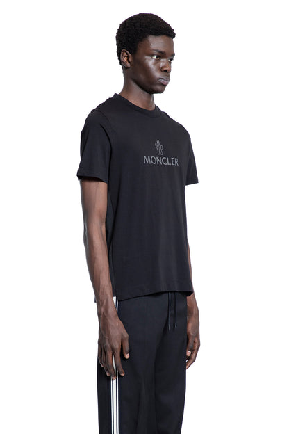 MONCLER MAN BLACK T-SHIRTS & TANK TOPS