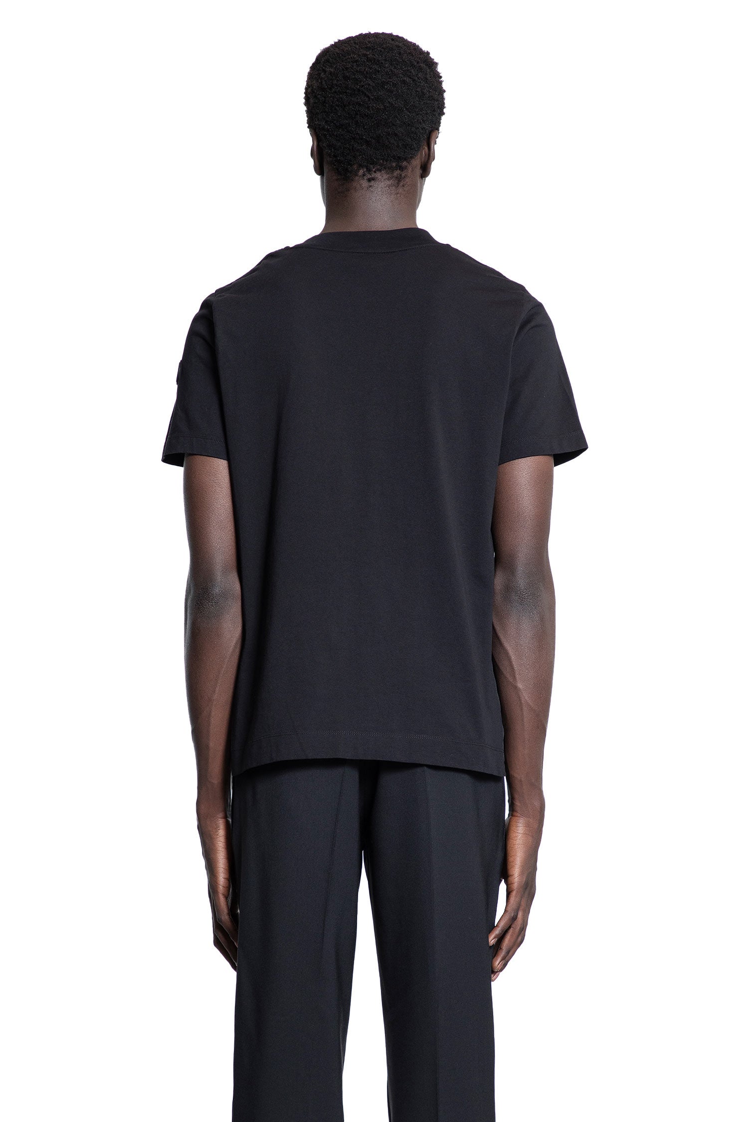 MONCLER MAN BLACK T-SHIRTS & TANK TOPS