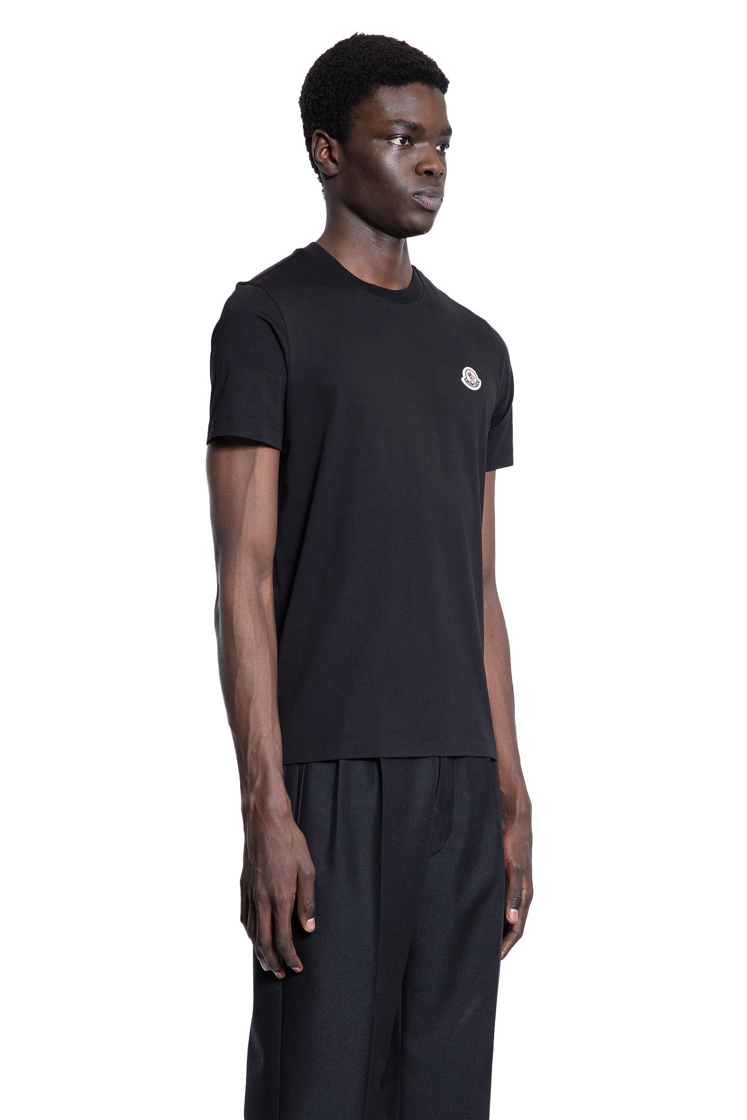 MONCLER MAN BLACK T-SHIRTS & TANK TOPS