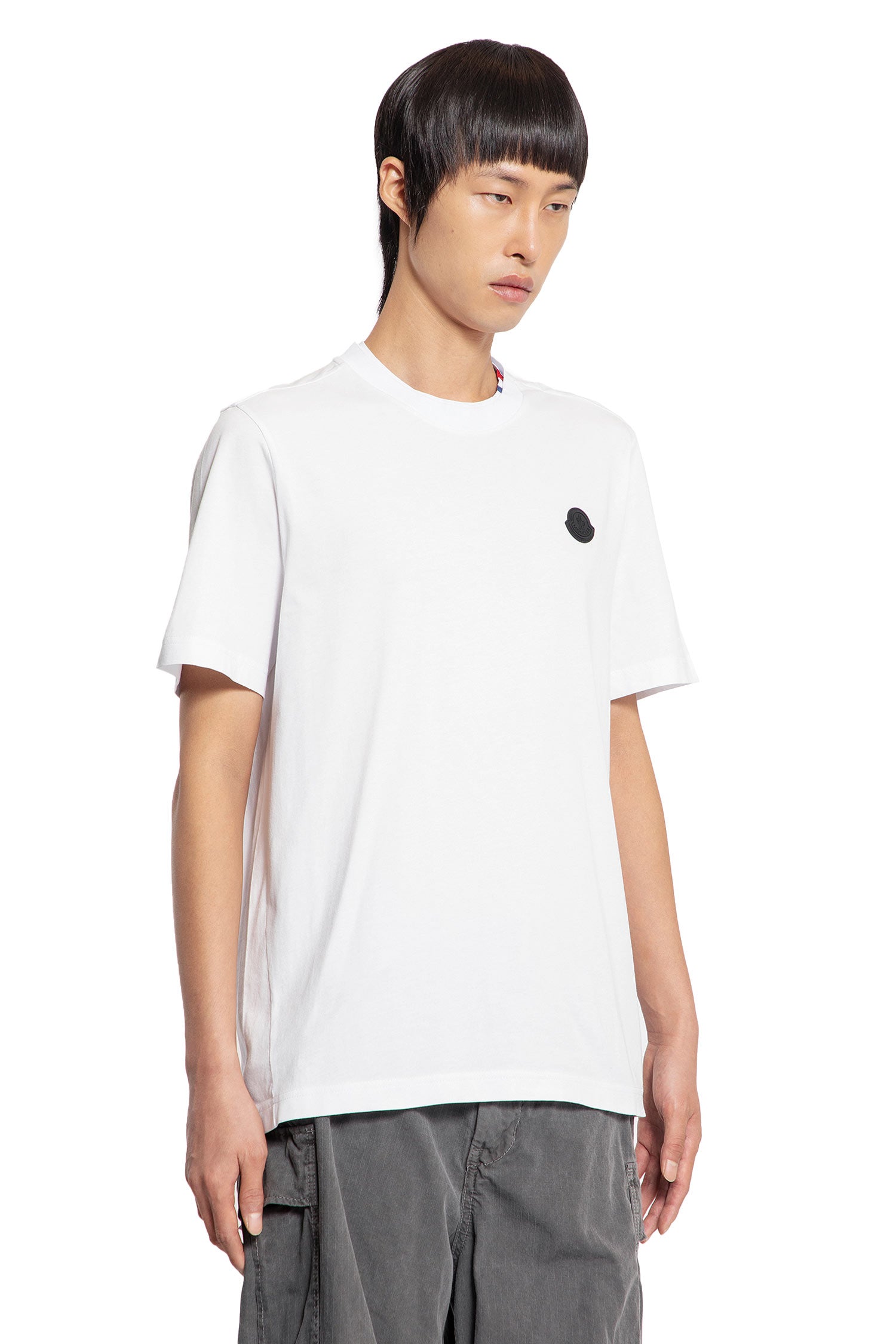 MONCLER MAN WHITE T-SHIRTS & TANK TOPS