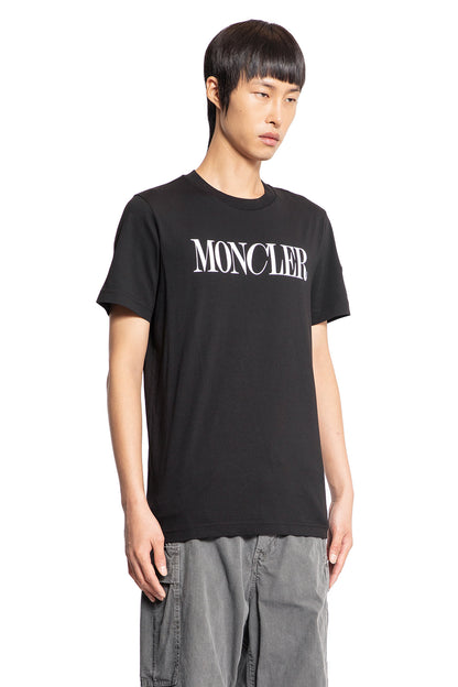 MONCLER MAN BLACK T-SHIRTS & TANK TOPS