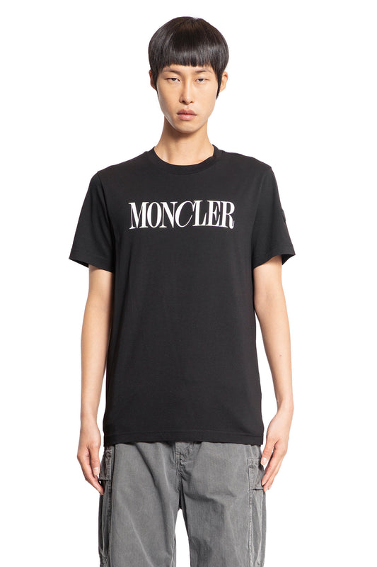 MONCLER MAN BLACK T-SHIRTS & TANK TOPS