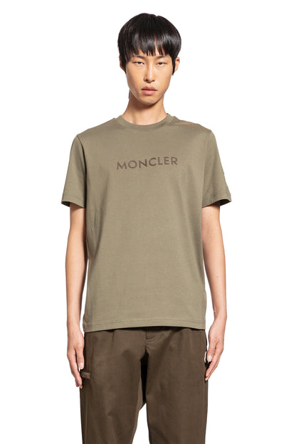 MONCLER MAN GREEN T-SHIRTS & TANK TOPS