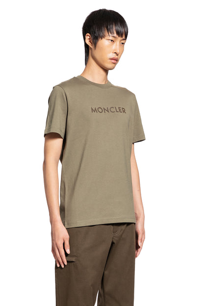 MONCLER MAN GREEN T-SHIRTS & TANK TOPS