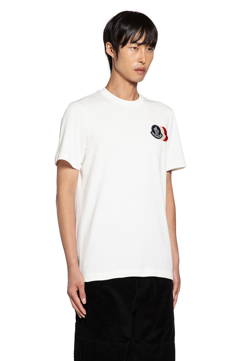 Embroidered Tricolour Logo Cotton T-Shirt