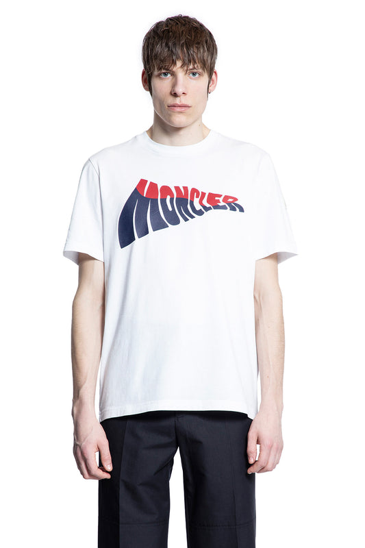 MONCLER MAN WHITE T-SHIRTS & TANK TOPS