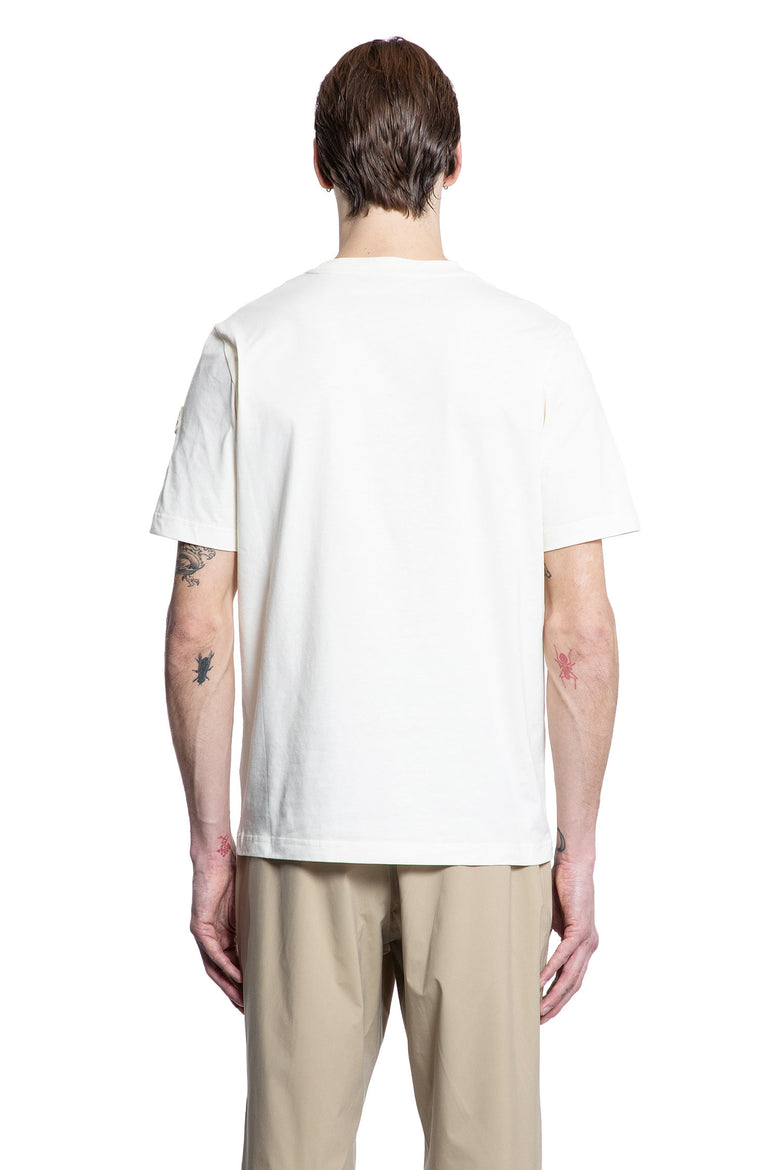 MONCLER MAN OFF-WHITE T-SHIRTS & TANK TOPS