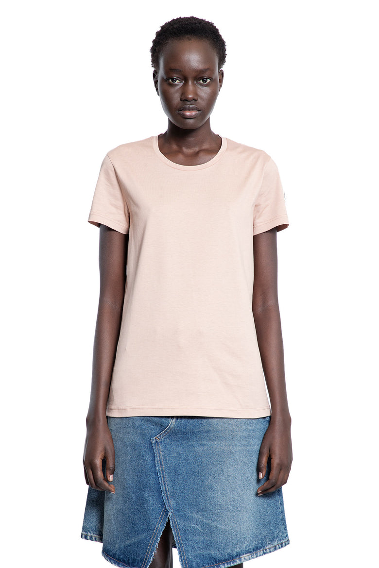 MONCLER WOMAN PINK T-SHIRTS & TANK TOPS