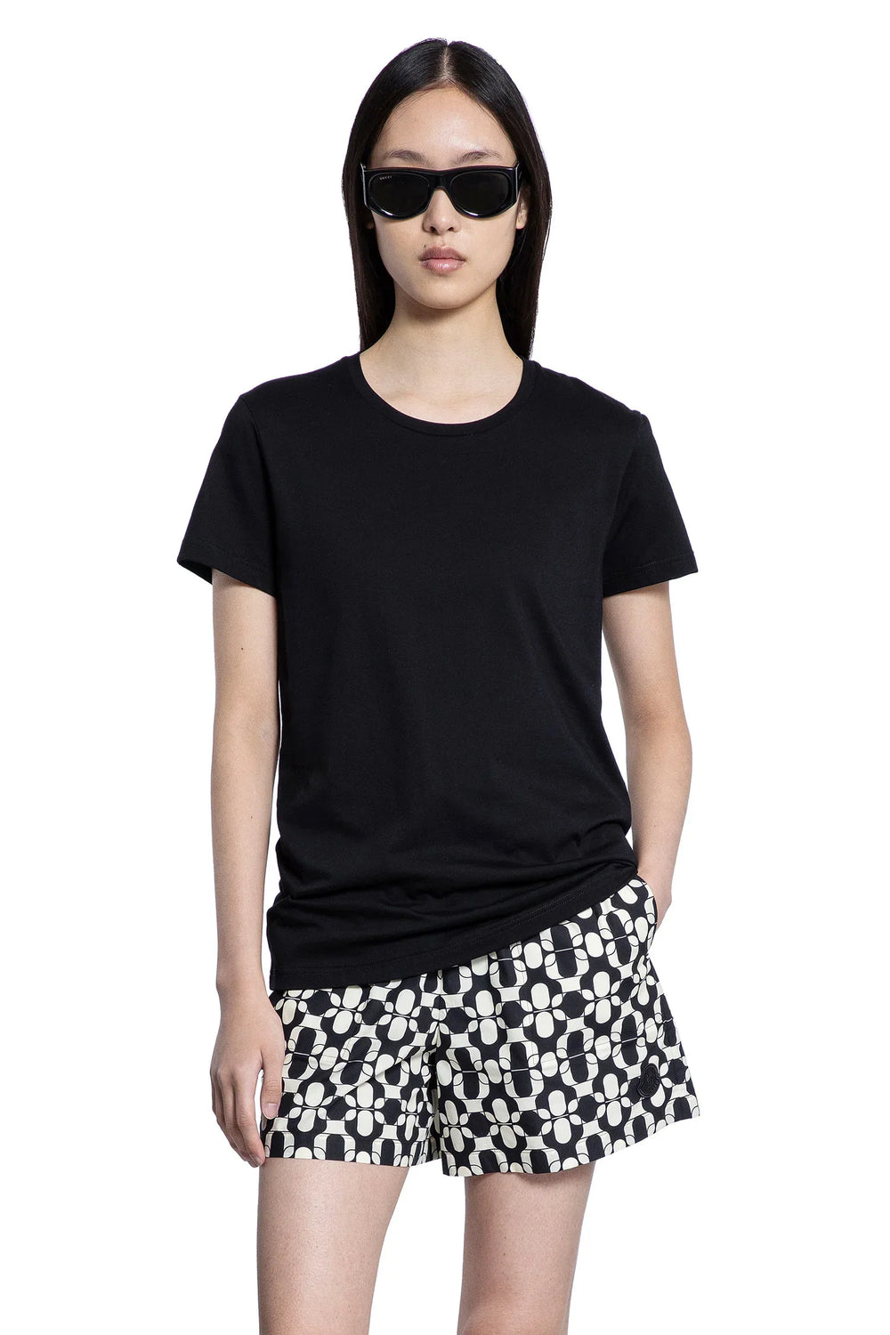 MONCLER Logo Patch Cotton Jersey T-Shirt woman