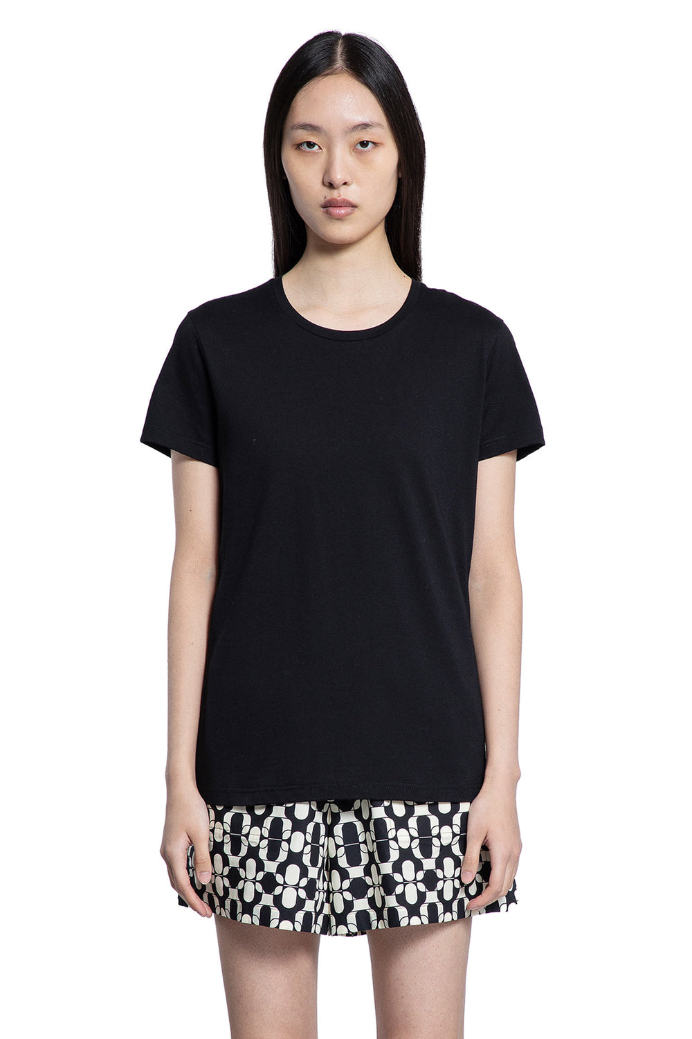 MONCLER WOMAN BLACK T-SHIRTS & TANK TOPS