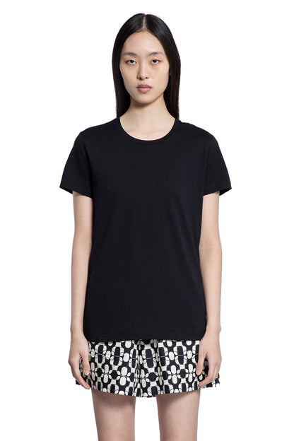 MONCLER WOMAN BLACK T-SHIRTS & TANK TOPS