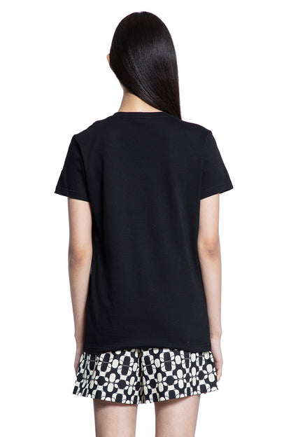 MONCLER WOMAN BLACK T-SHIRTS & TANK TOPS