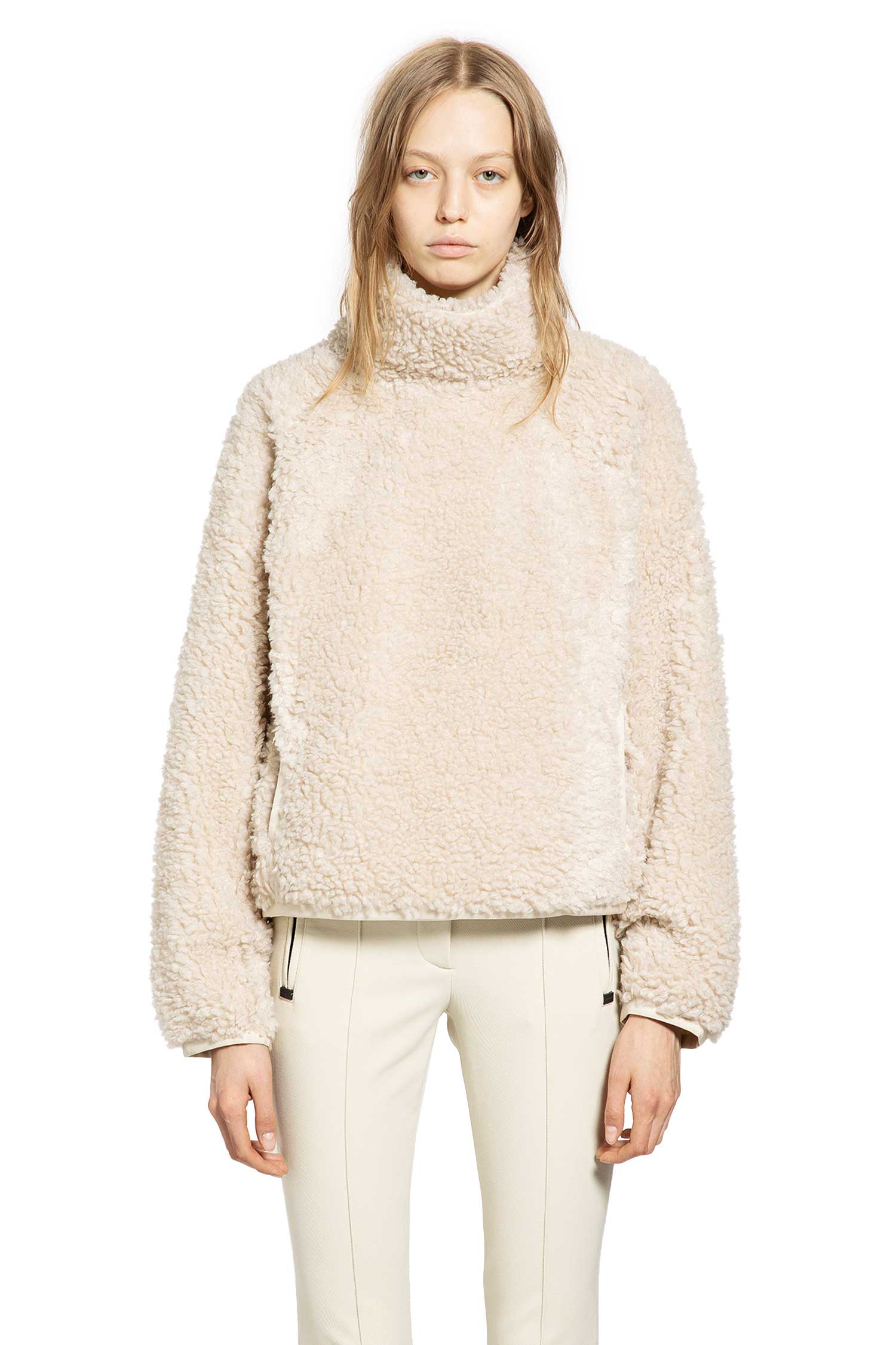 MONCLER GRENOBLE WOMAN BEIGE SWEATSHIRTS