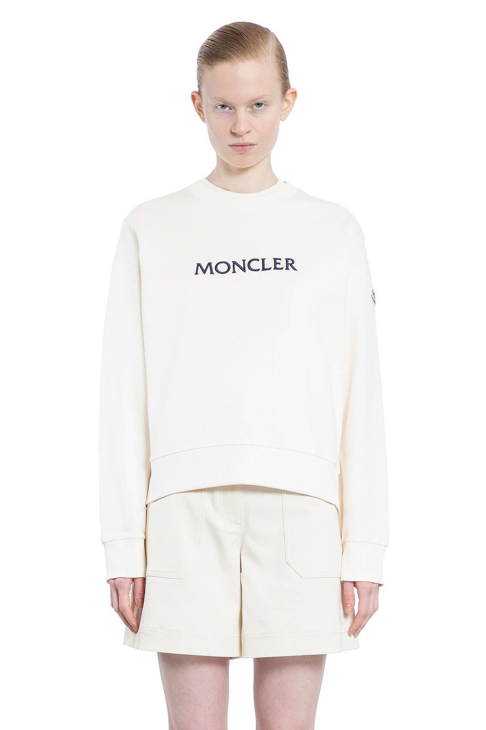 MONCLER WOMAN OFF-WHITE SWEATSHIRTS