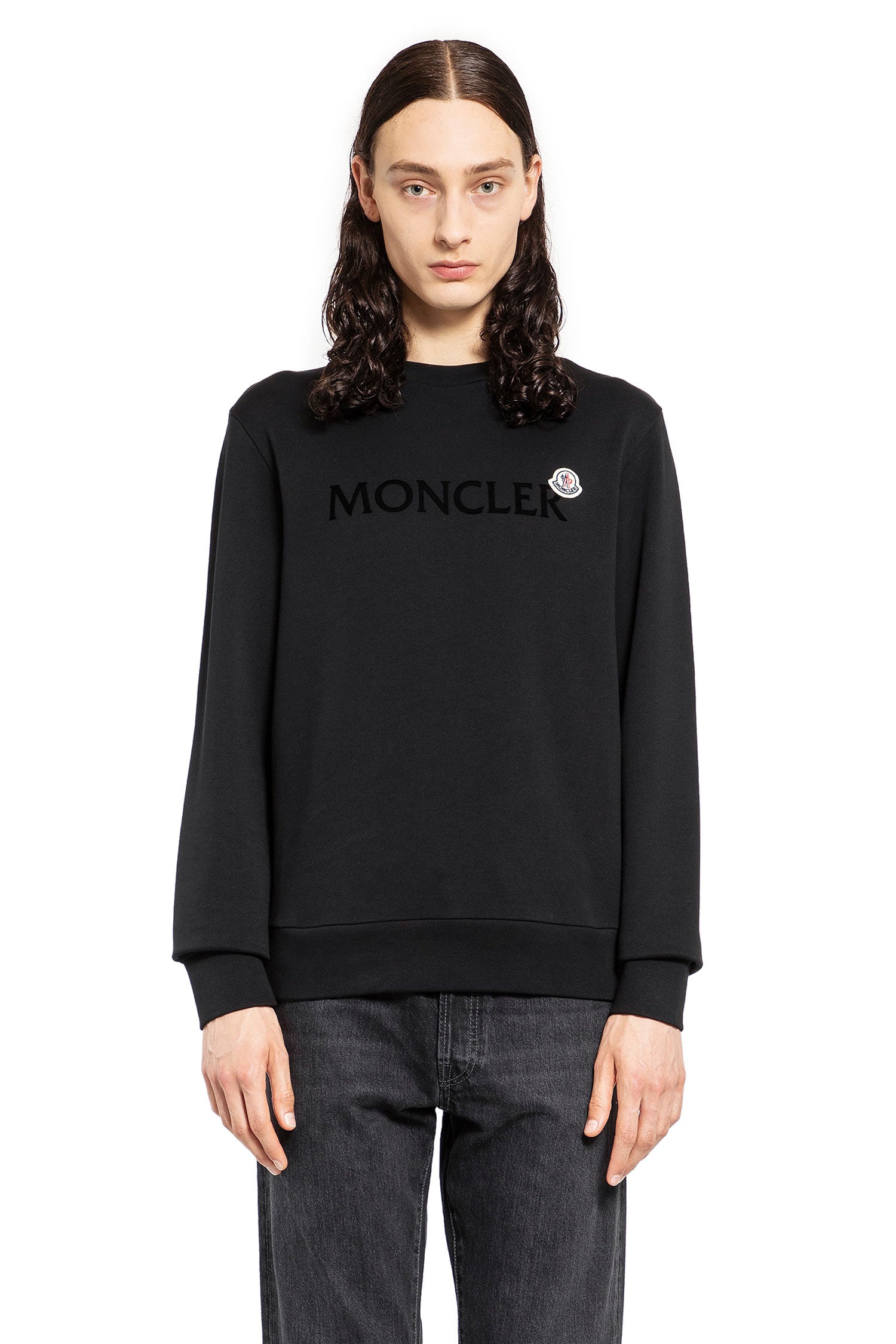 MONCLER MAN BLACK SWEATSHIRTS