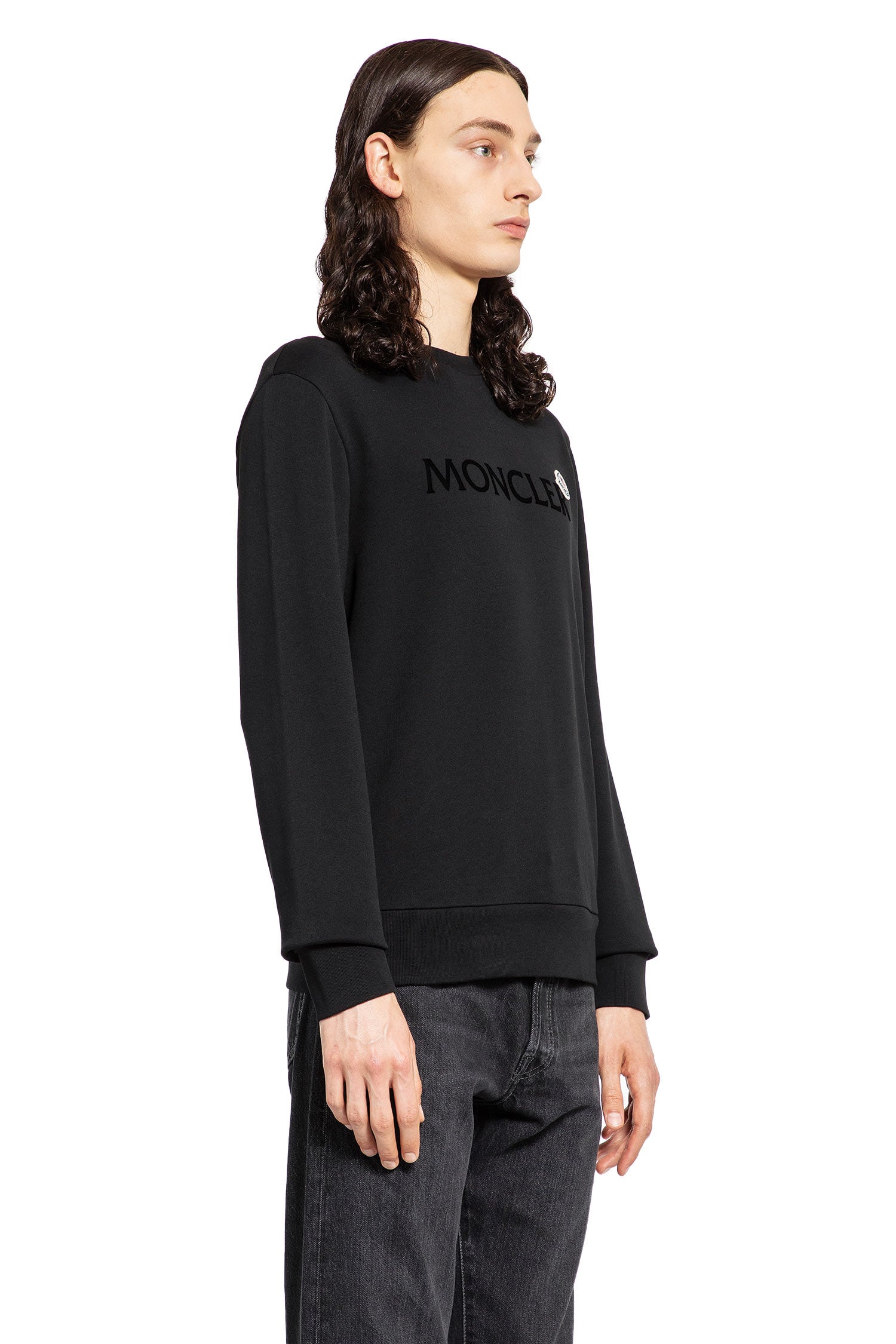 MONCLER MAN BLACK SWEATSHIRTS