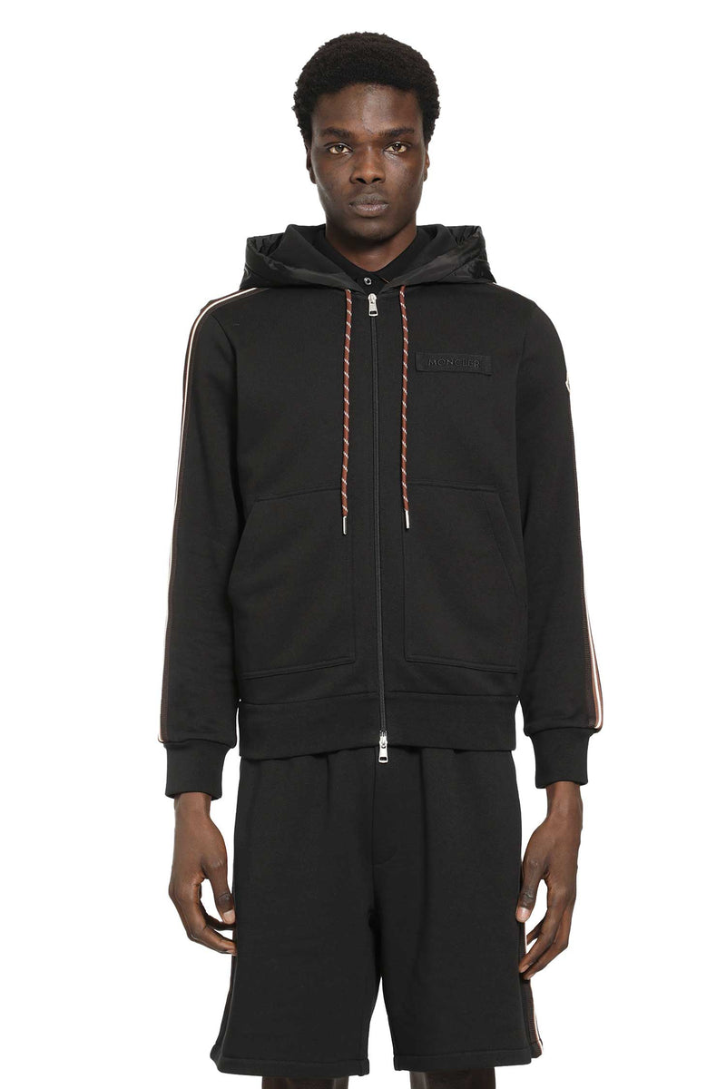 Striped Logo Zip-Up Hoodie