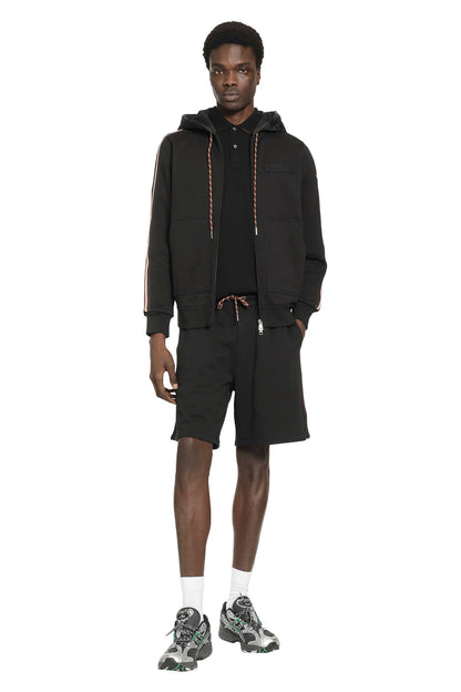 Striped Logo Zip-Up Hoodie