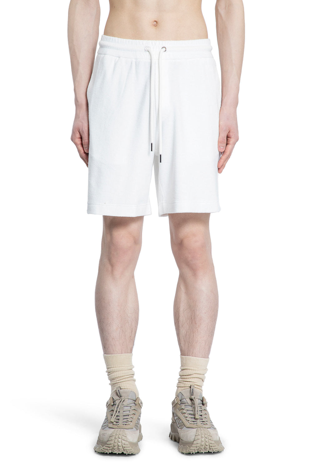 MONCLER MAN WHITE SHORTS & SKIRTS