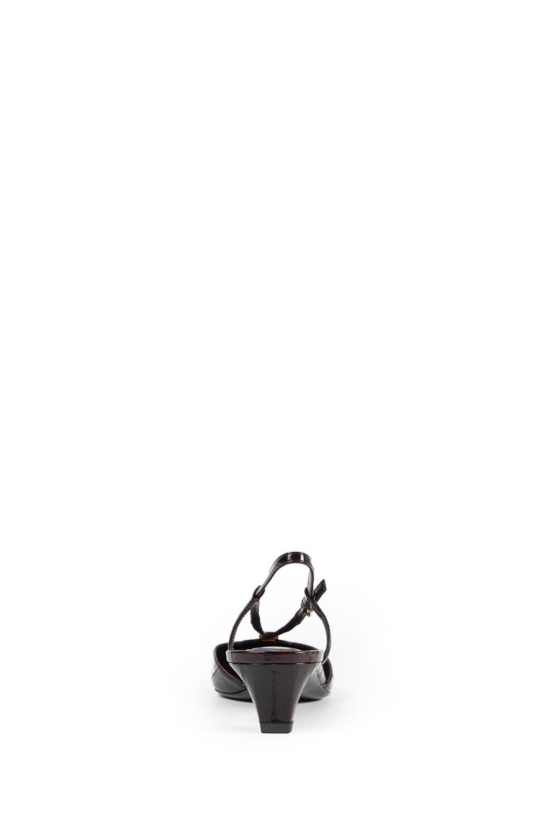 Fendi FFold Eel Leather Slingbacks