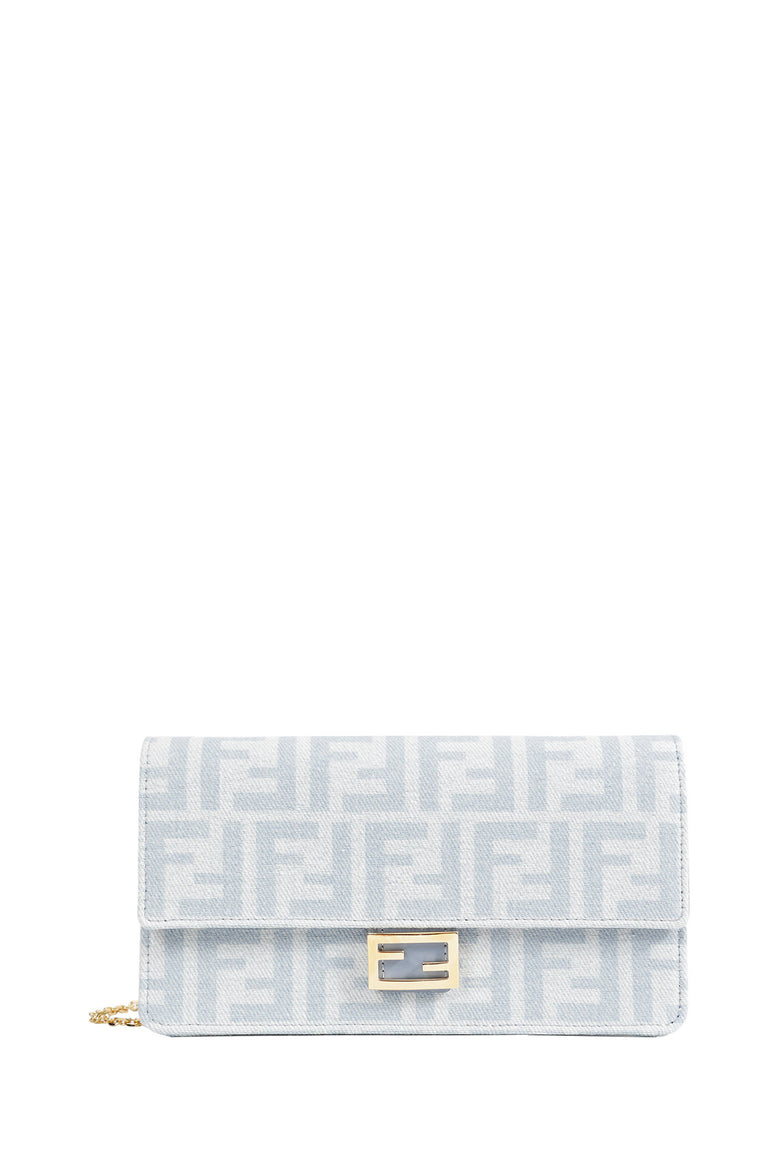 FENDI FF Denim Baguette On Chain Wallet woman