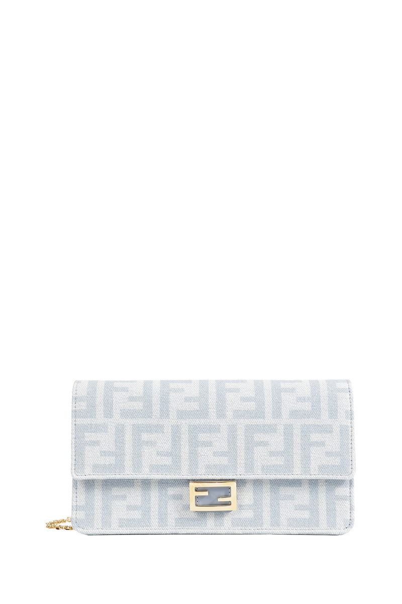 FENDI FF Denim Baguette On Chain Wallet woman