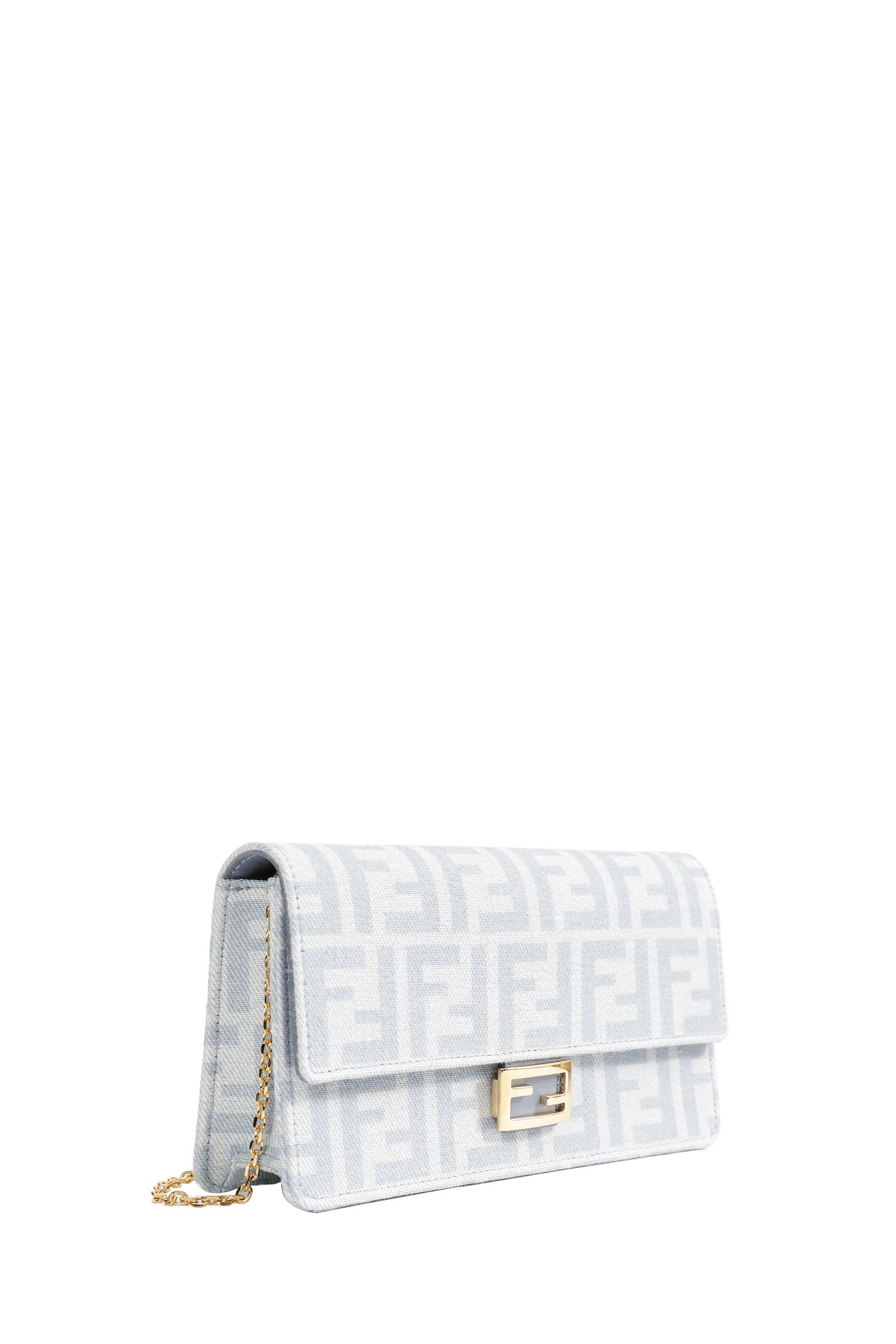 FENDI FF Denim Baguette On Chain Wallet woman