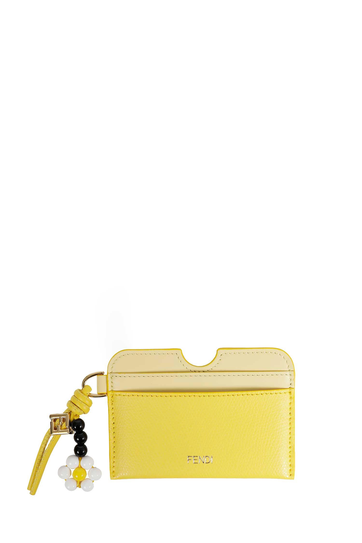 FENDI FF Diamonds Leather Card Holder woman