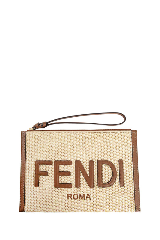 FENDI WOMAN BEIGE CLUTCHES & POUCHES