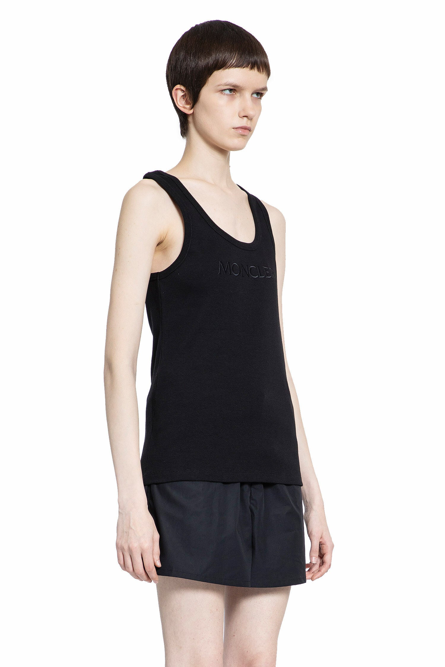 MONCLER WOMAN BLACK T-SHIRTS