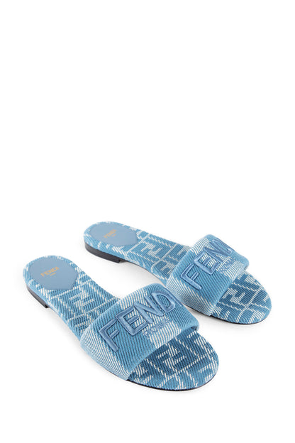 FENDI WOMAN BLUE SANDALS & SLIDES