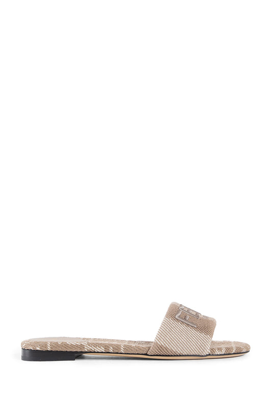 FENDI WOMAN BEIGE SANDALS & SLIDES