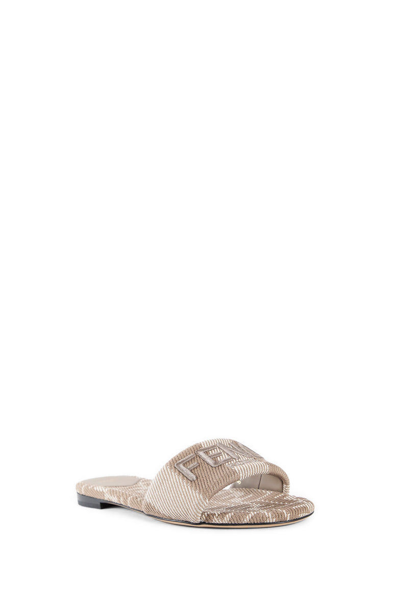 FENDI WOMAN BEIGE SANDALS & SLIDES