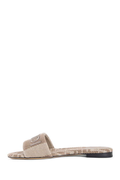 FENDI WOMAN BEIGE SANDALS & SLIDES