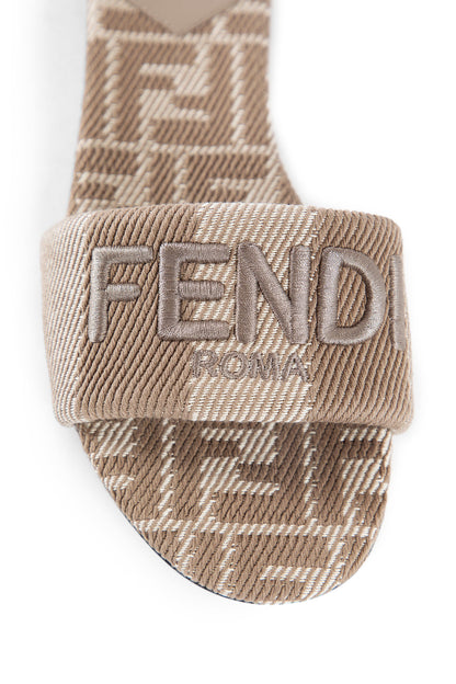 FENDI WOMAN BEIGE SANDALS & SLIDES