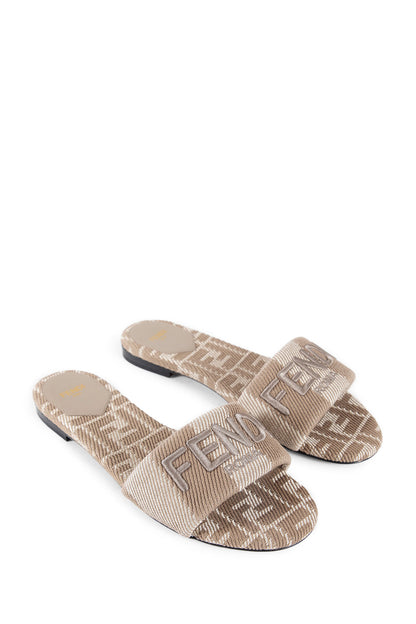 FENDI WOMAN BEIGE SANDALS & SLIDES