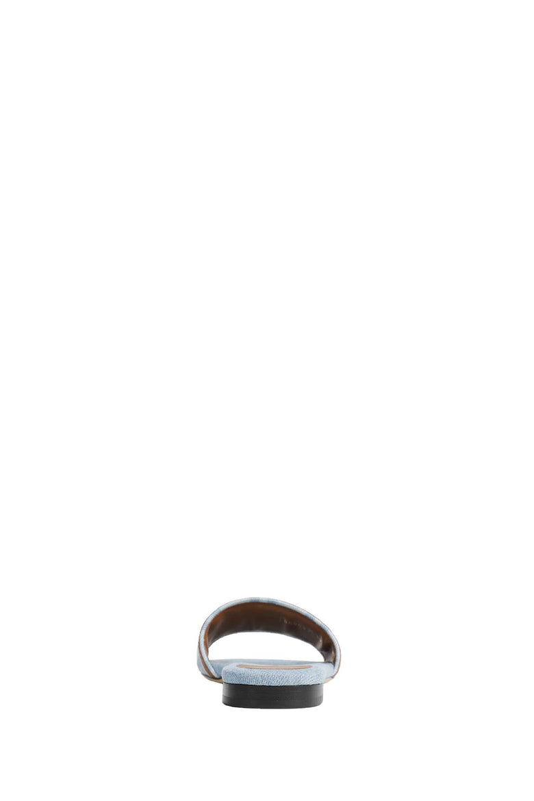 
              FENDI FF Nylon Denim and Leather Sllides woman
            