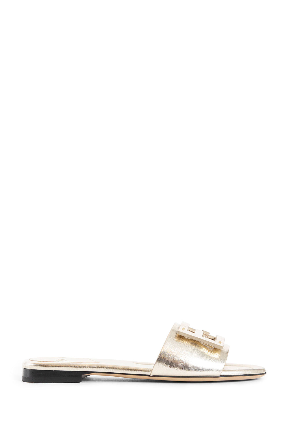 FENDI WOMAN GOLD SANDALS & SLIDES