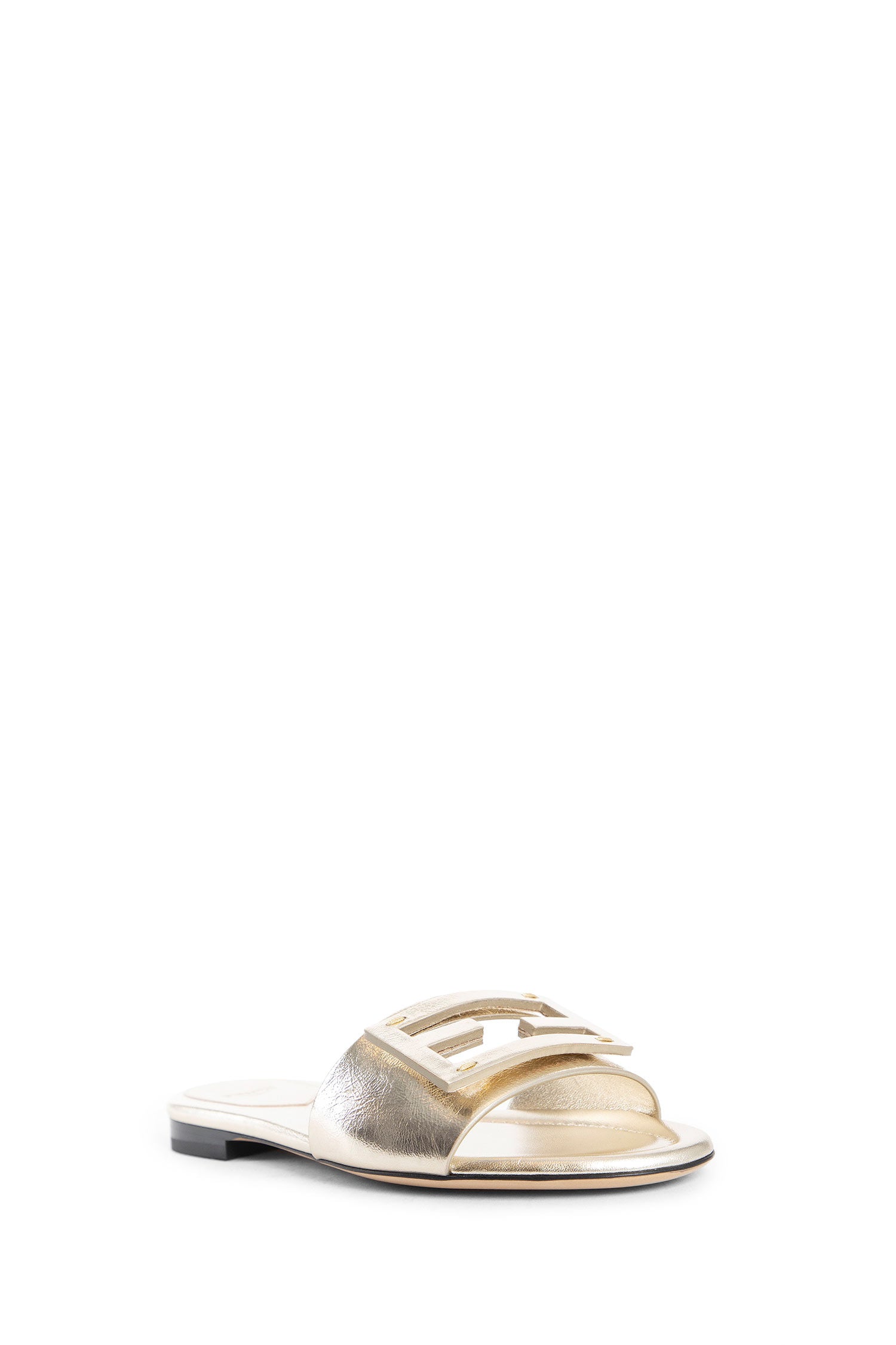 FENDI WOMAN GOLD SANDALS & SLIDES