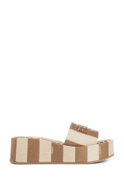 FENDI WOMAN BEIGE SANDALS & SLIDES