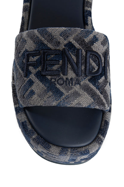 FENDI WOMAN BLUE SANDALS & SLIDES