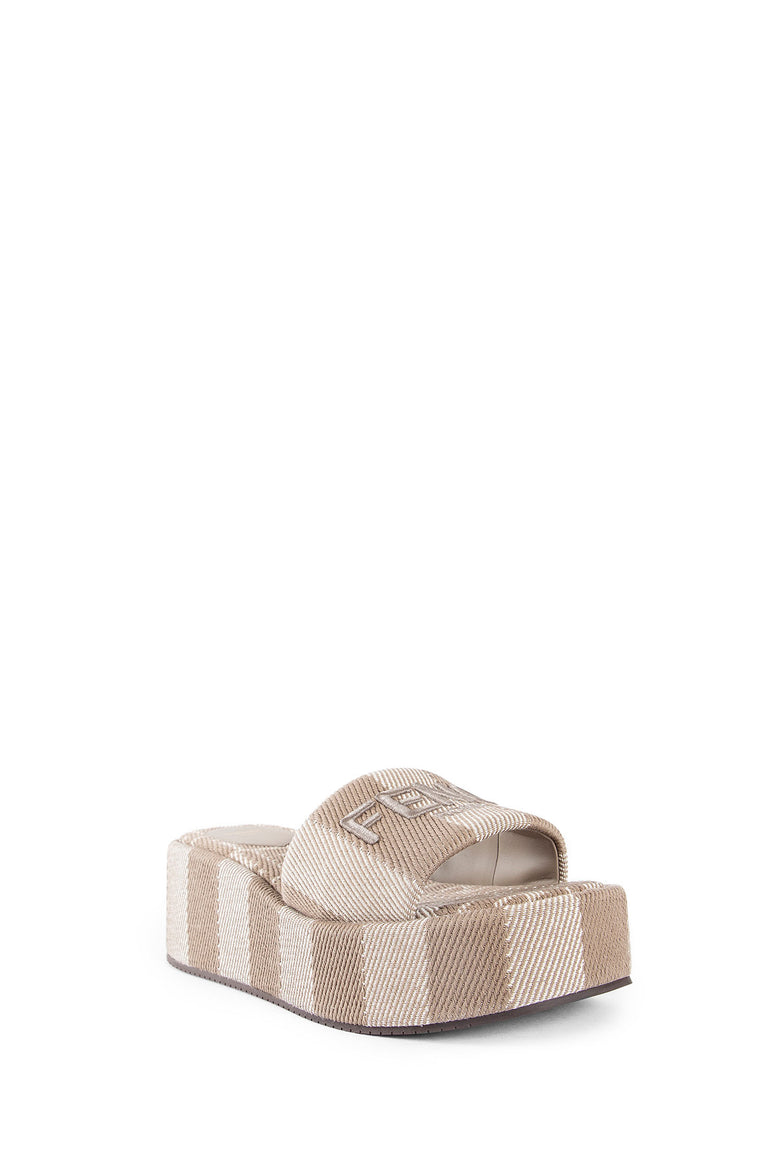 FENDI WOMAN BEIGE SANDALS & SLIDES