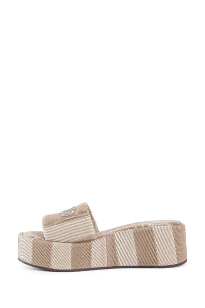 FENDI WOMAN BEIGE SANDALS & SLIDES